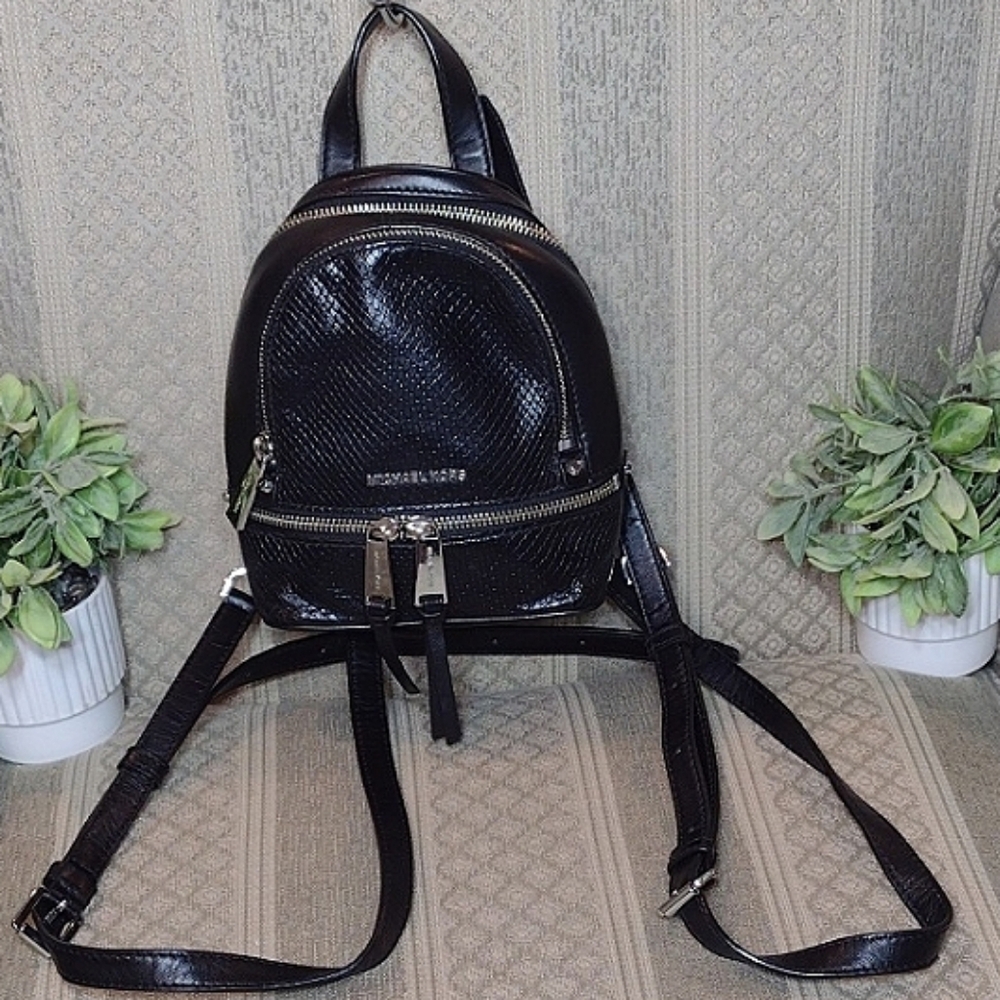 Michael Kors Mini Rhea Python Convertible Backpack - Picture 2 of 15